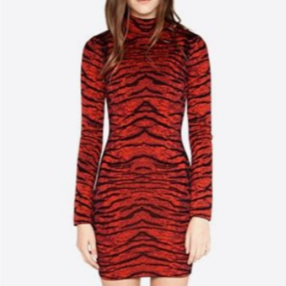 Torn by ronny kobo red dress abstract animal print